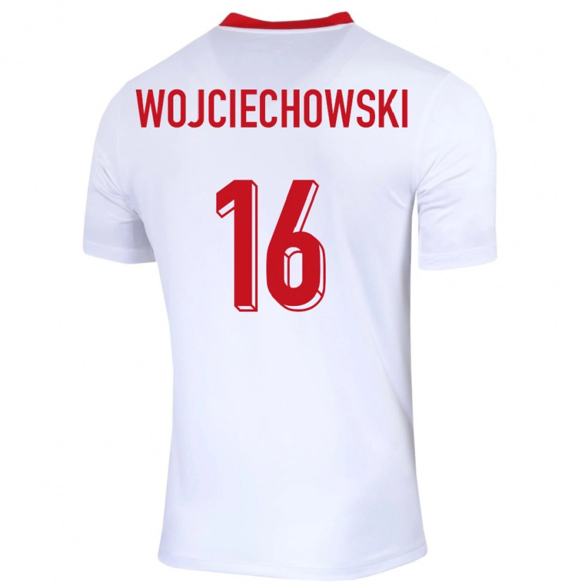 Danxen Kinderen Polen Oliwier Wojciechowski #16 Wit Thuisshirt Thuistenue 24-26 T-Shirt