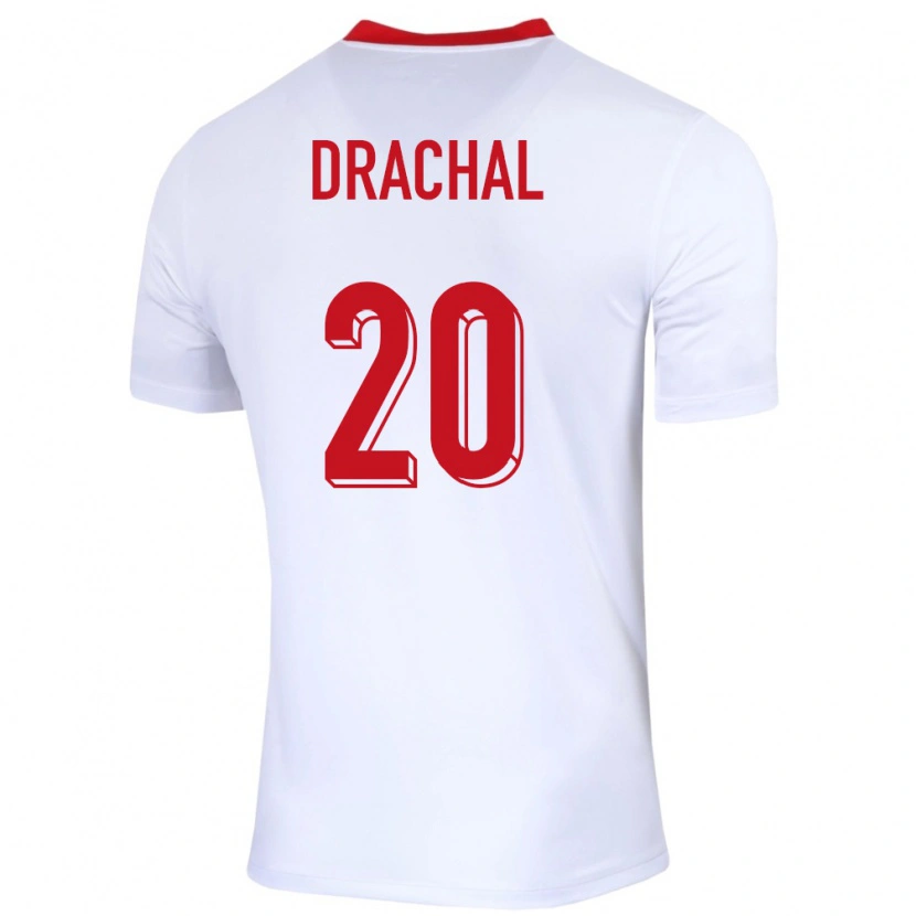Danxen Kinderen Polen Dawid Drachal #20 Wit Thuisshirt Thuistenue 24-26 T-Shirt