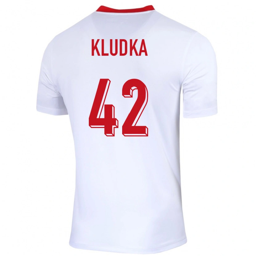 Danxen Kinderen Polen Bartlomiej Kludka #42 Wit Thuisshirt Thuistenue 24-26 T-Shirt