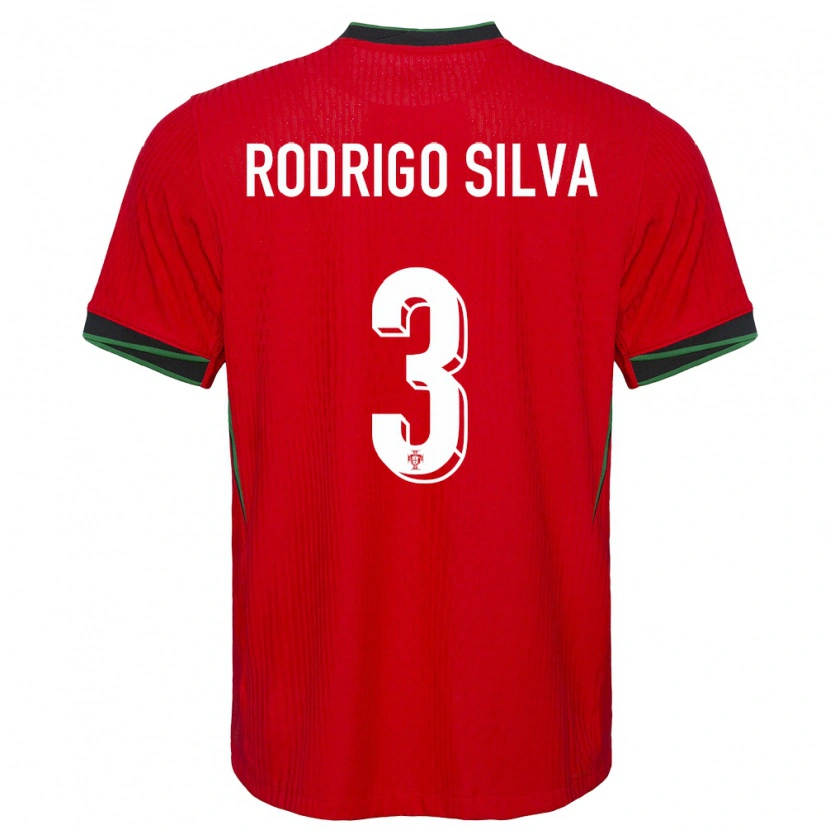Danxen Kinderen Portugal Rodrigo Silva #3 Rood Thuisshirt Thuistenue 24-26 T-Shirt