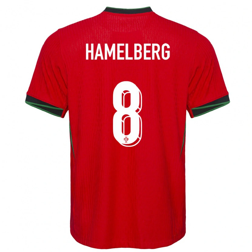 Danxen Kinderen Portugal Eric Hamelberg #8 Rood Thuisshirt Thuistenue 24-26 T-Shirt