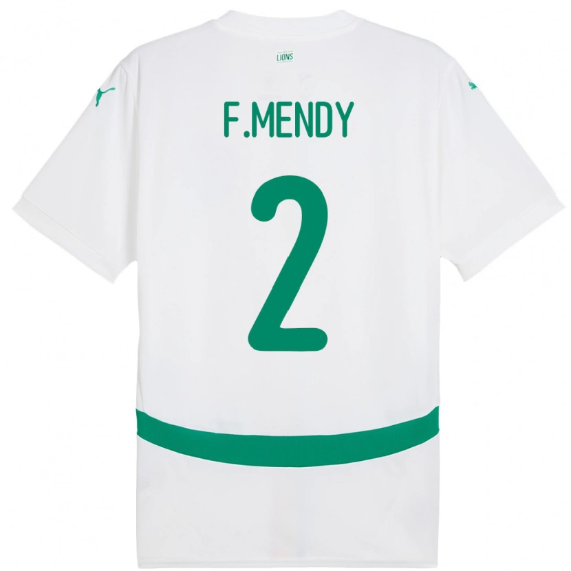 Danxen Kinderen Senegal Formose Mendy #2 Wit Thuisshirt Thuistenue 24-26 T-Shirt