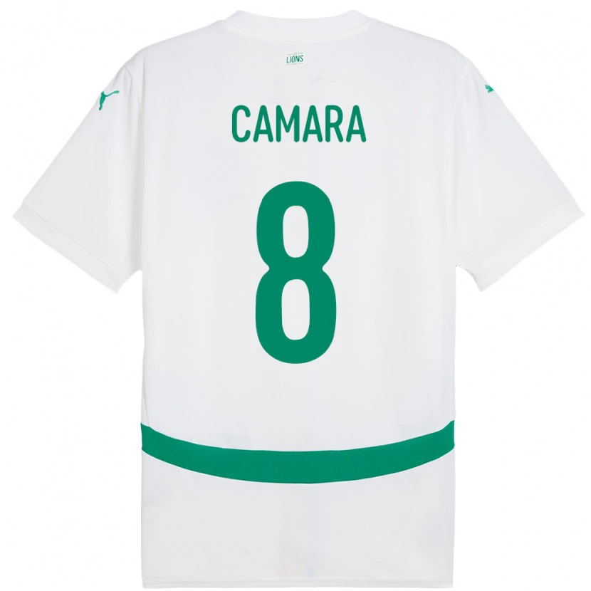 Danxen Kinderen Senegal Lamine Camara #8 Wit Thuisshirt Thuistenue 24-26 T-Shirt