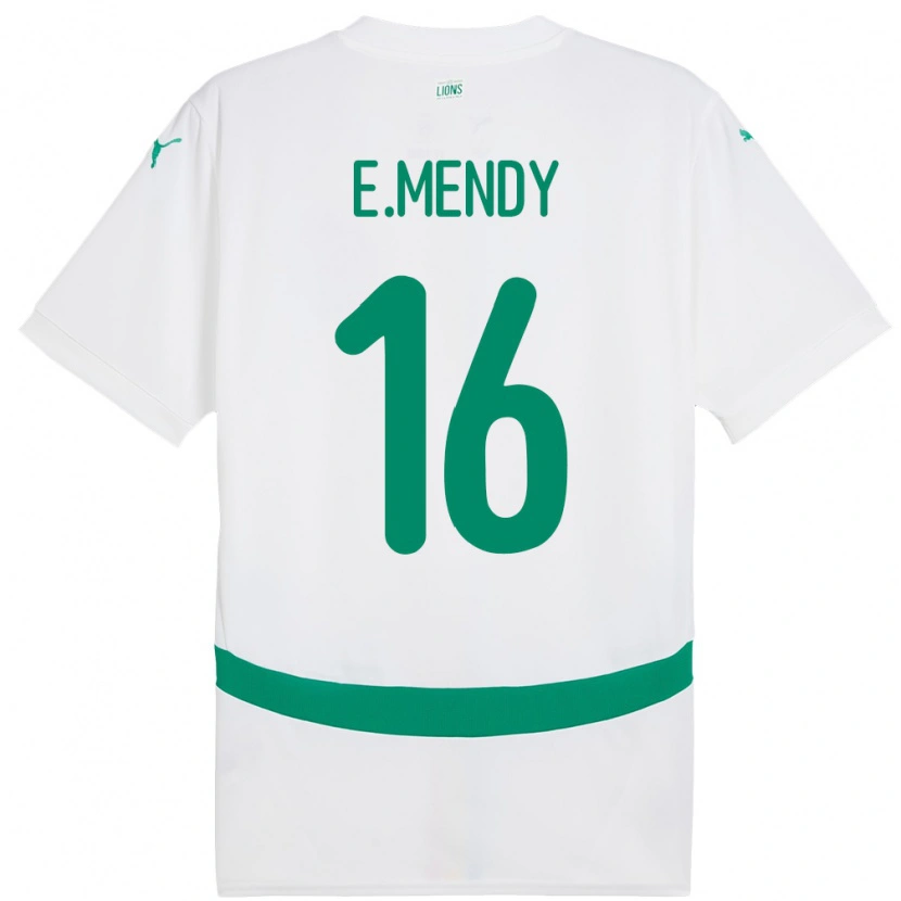 Danxen Kinderen Senegal Edouard Mendy #16 Wit Thuisshirt Thuistenue 24-26 T-Shirt