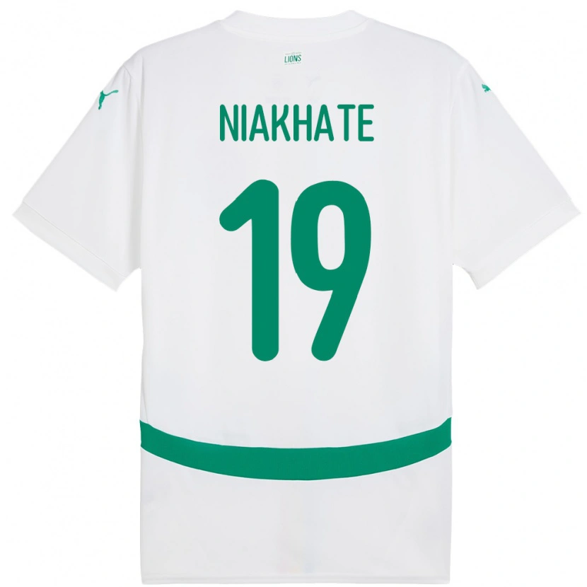 Danxen Kinderen Senegal Moussa Niakhaté #19 Wit Thuisshirt Thuistenue 24-26 T-Shirt
