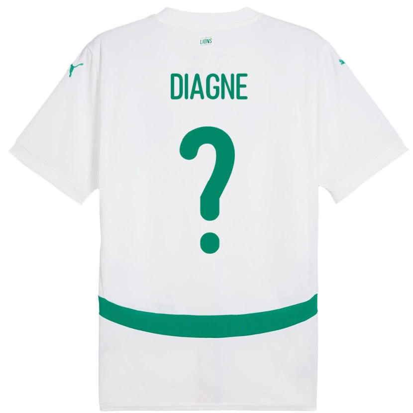 Danxen Kinderen Senegal Meleye Diagne #0 Wit Thuisshirt Thuistenue 24-26 T-Shirt