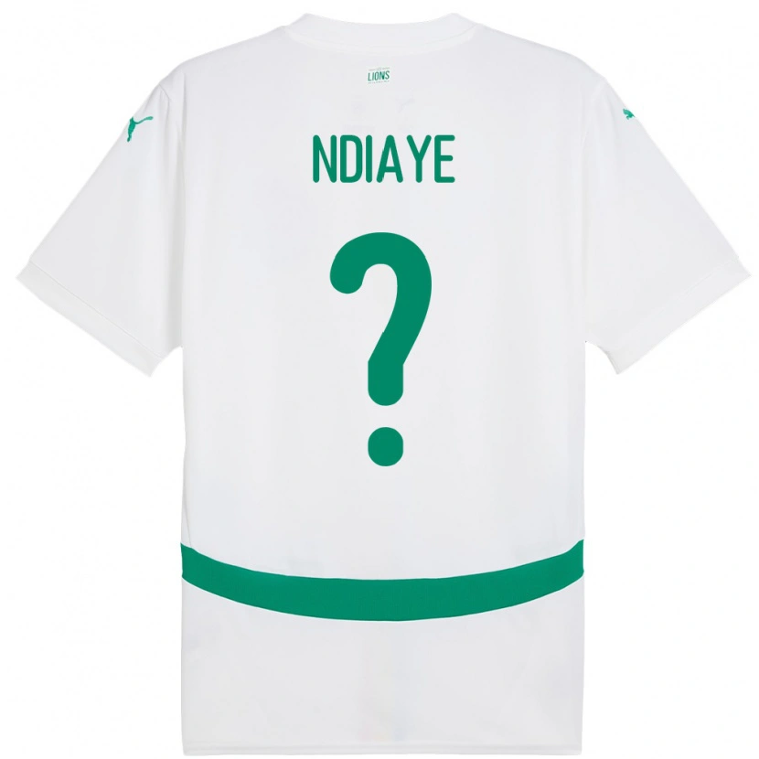 Danxen Kinderen Senegal Madicke Ndiaye #0 Wit Thuisshirt Thuistenue 24-26 T-Shirt