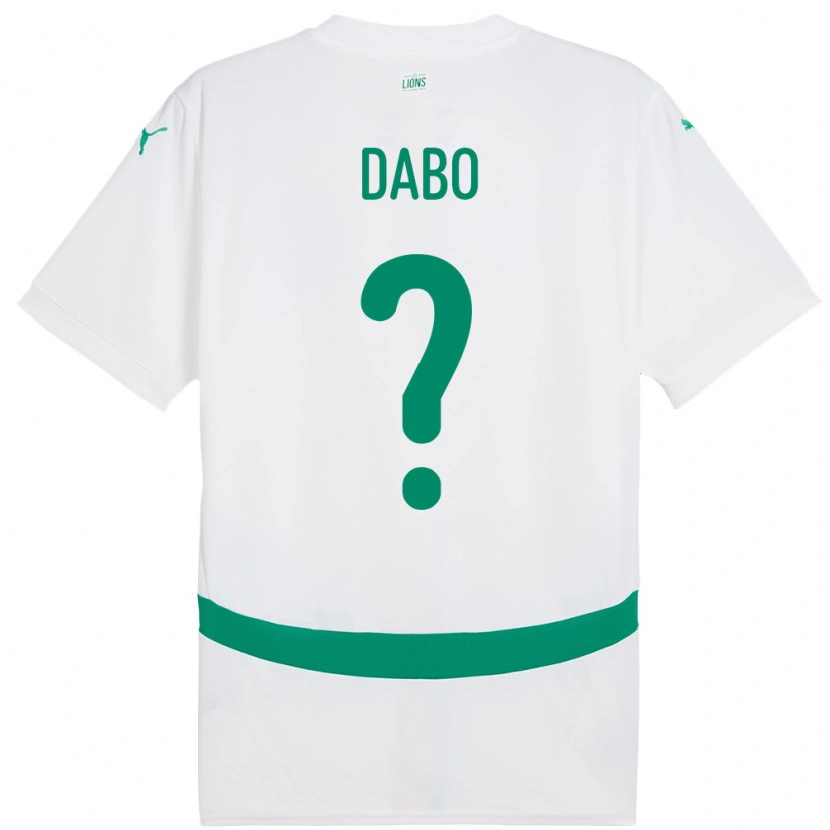 Danxen Kinderen Senegal Mouhamed Dabo #0 Wit Thuisshirt Thuistenue 24-26 T-Shirt