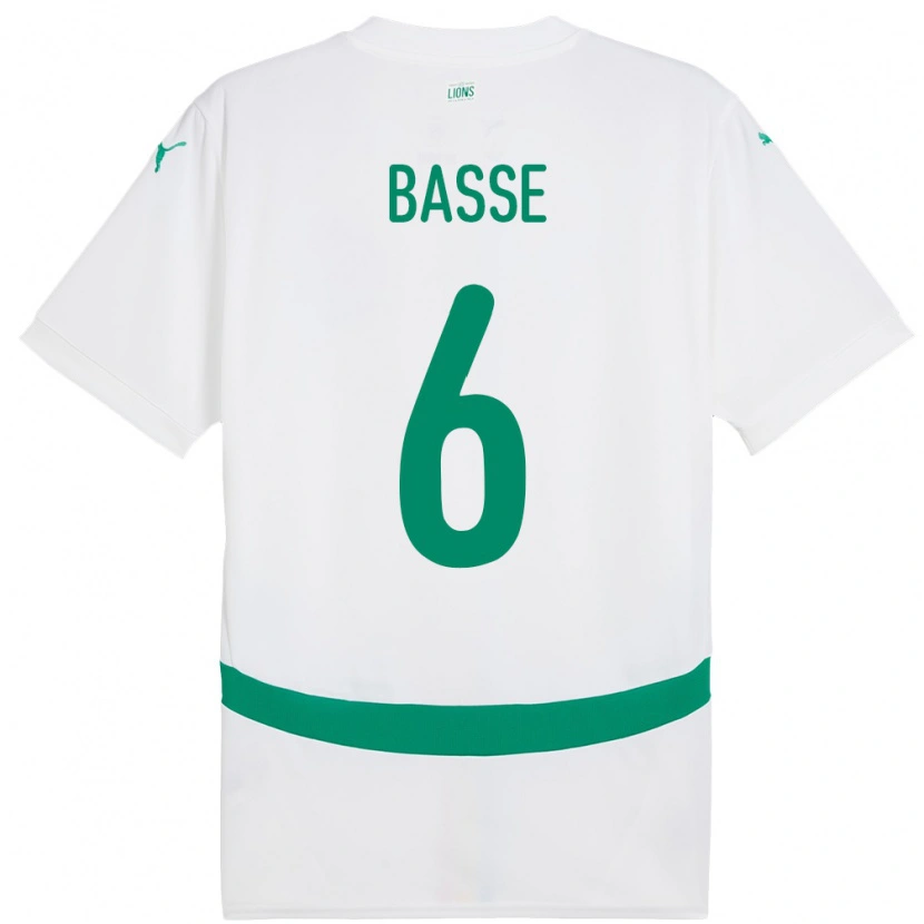 Danxen Kinderen Senegal Souleymane Basse #6 Wit Thuisshirt Thuistenue 24-26 T-Shirt