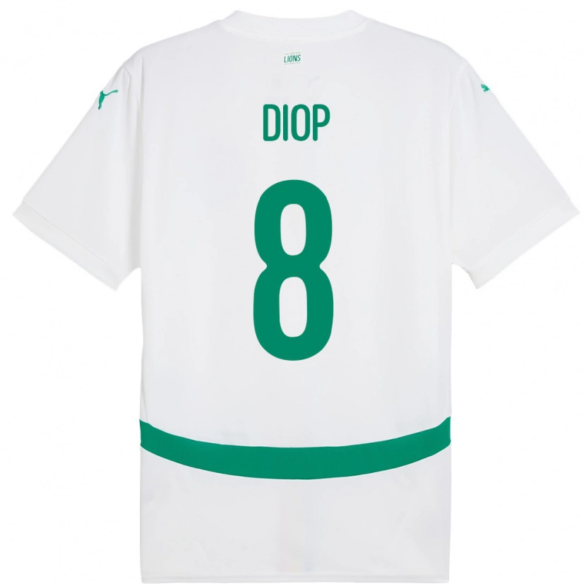 Danxen Kinderen Senegal Amidou Diop #8 Wit Thuisshirt Thuistenue 24-26 T-Shirt