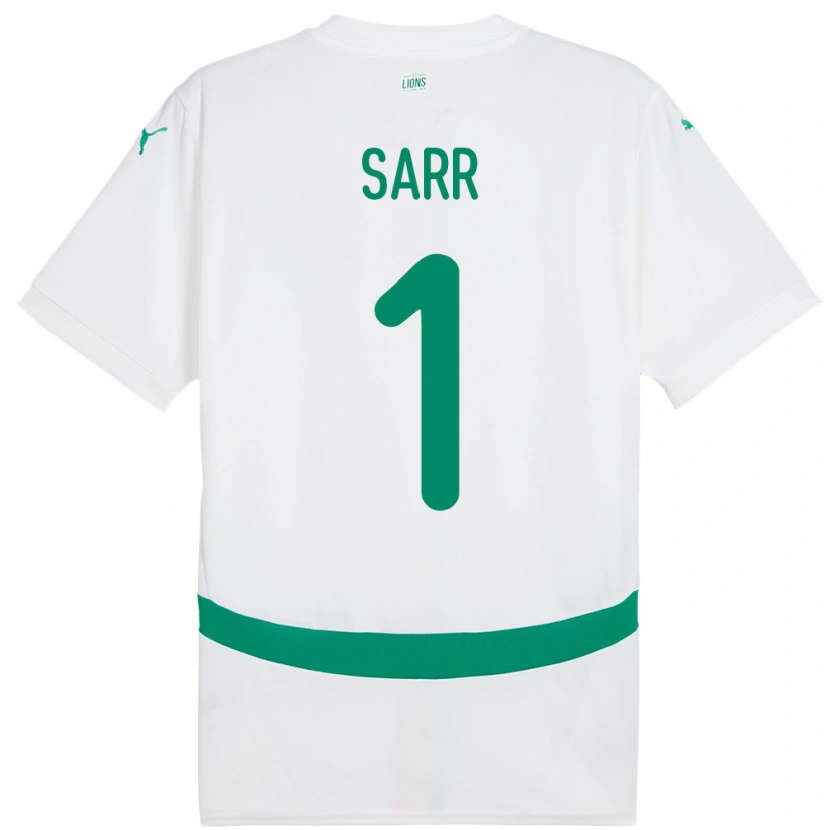 Danxen Kinderen Senegal Cheikh Sarr #1 Wit Thuisshirt Thuistenue 24-26 T-Shirt
