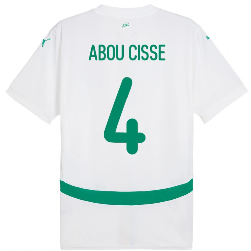 Danxen Kinderen Senegal Pape Abou Cisse #4 Wit Thuisshirt Thuistenue 24-26 T-Shirt