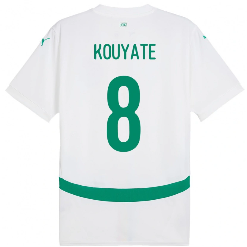 Danxen Kinderen Senegal Cheikhou Kouyate #8 Wit Thuisshirt Thuistenue 24-26 T-Shirt