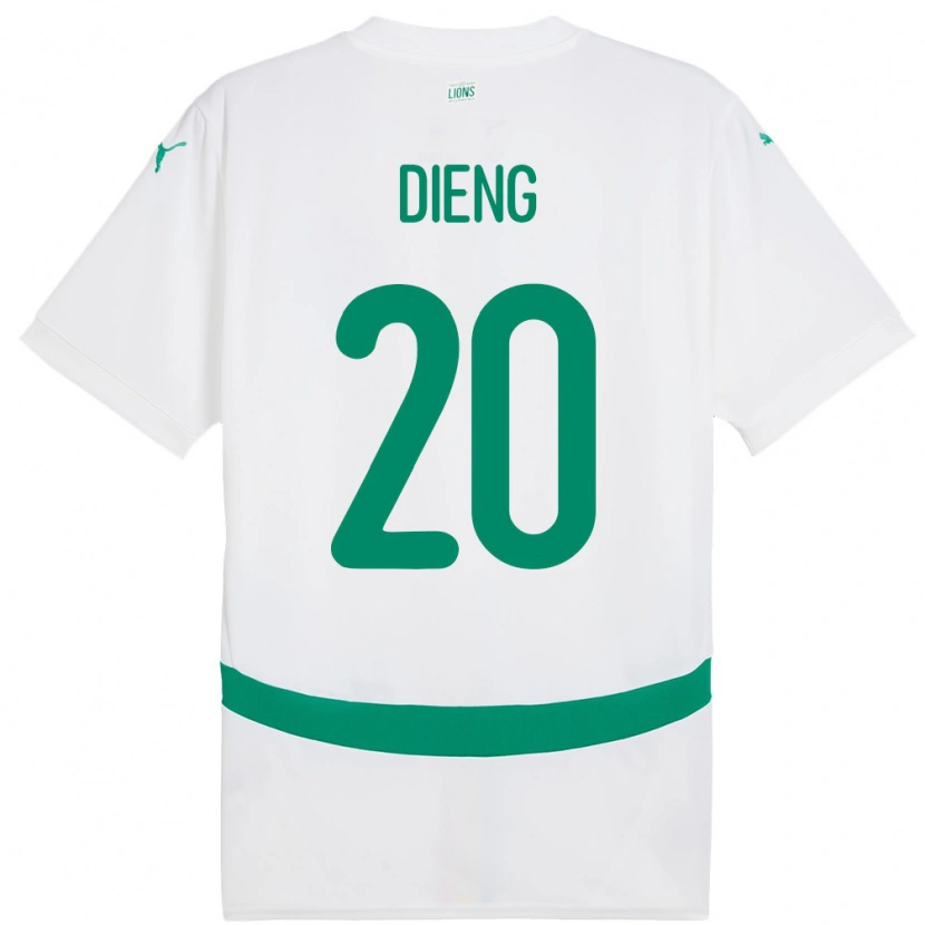 Danxen Kinderen Senegal Bamba Dieng #20 Wit Thuisshirt Thuistenue 24-26 T-Shirt