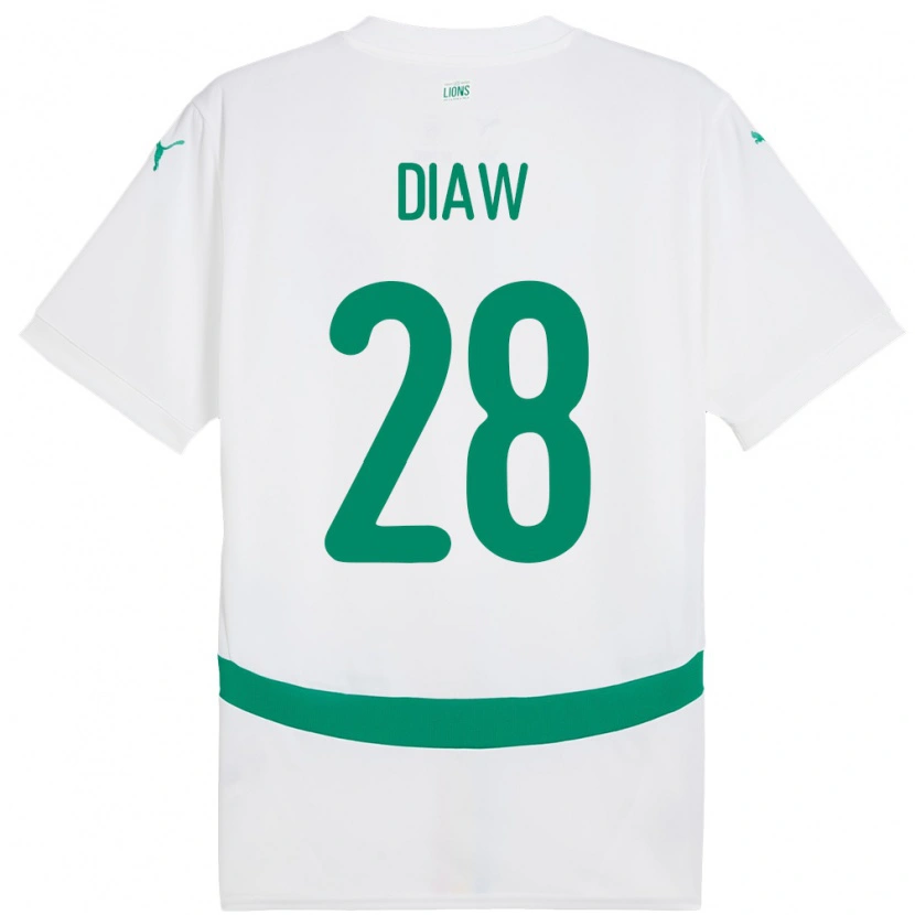 Danxen Kinderen Senegal Mory Diaw #28 Wit Thuisshirt Thuistenue 24-26 T-Shirt