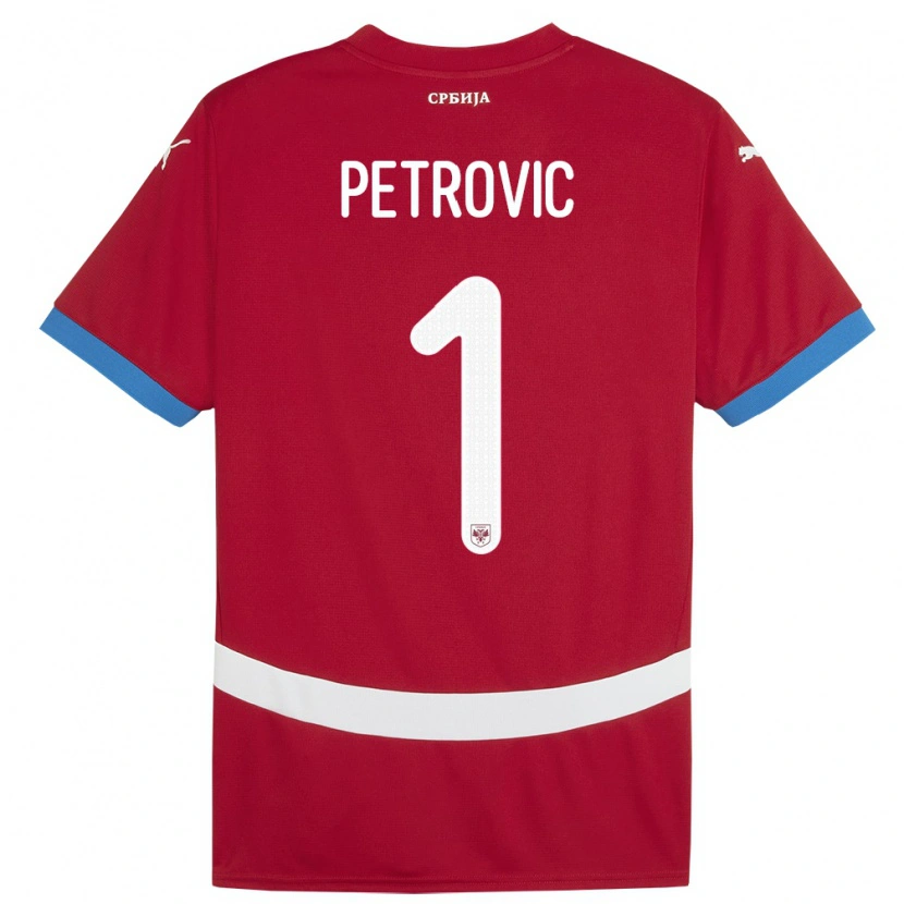 Danxen Kinderen Servië Djordje Petrovic #1 Rood Thuisshirt Thuistenue 24-26 T-Shirt