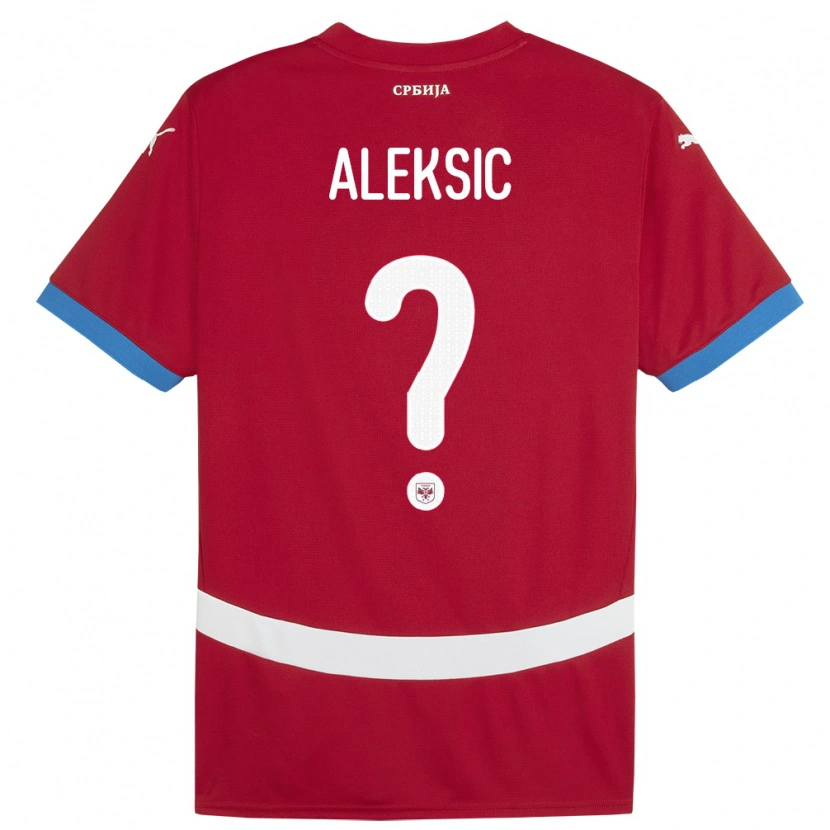 Danxen Kinderen Servië Milan Aleksic #0 Rood Thuisshirt Thuistenue 24-26 T-Shirt