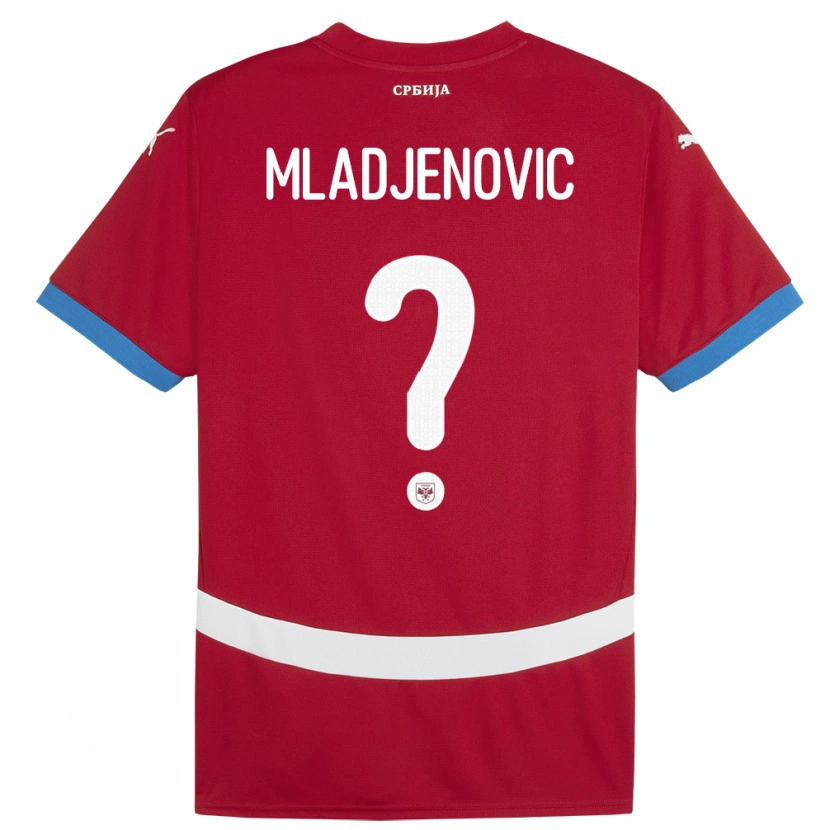 Danxen Kinderen Servië Uros Mladjenovic #0 Rood Thuisshirt Thuistenue 24-26 T-Shirt
