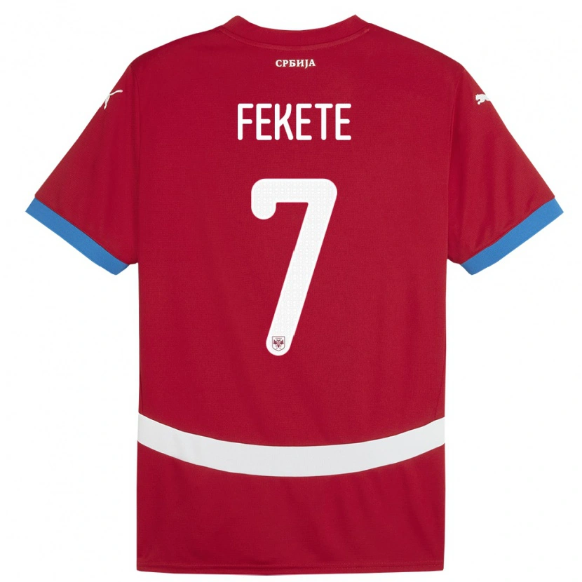 Danxen Kinderen Servië Danilo Fekete #7 Rood Thuisshirt Thuistenue 24-26 T-Shirt