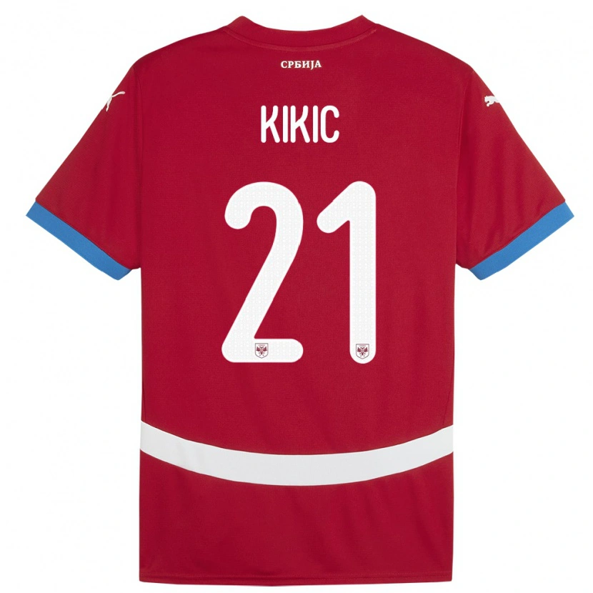 Danxen Kinderen Servië Uros Kikic #21 Rood Thuisshirt Thuistenue 24-26 T-Shirt