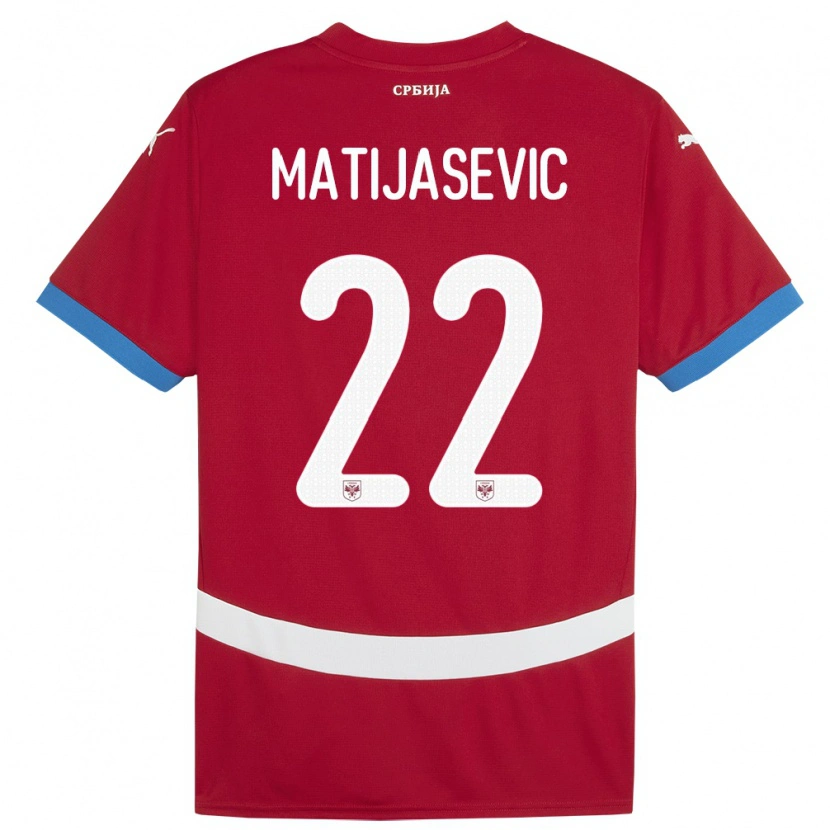 Danxen Kinderen Servië Filip Matijasevic #22 Rood Thuisshirt Thuistenue 24-26 T-Shirt
