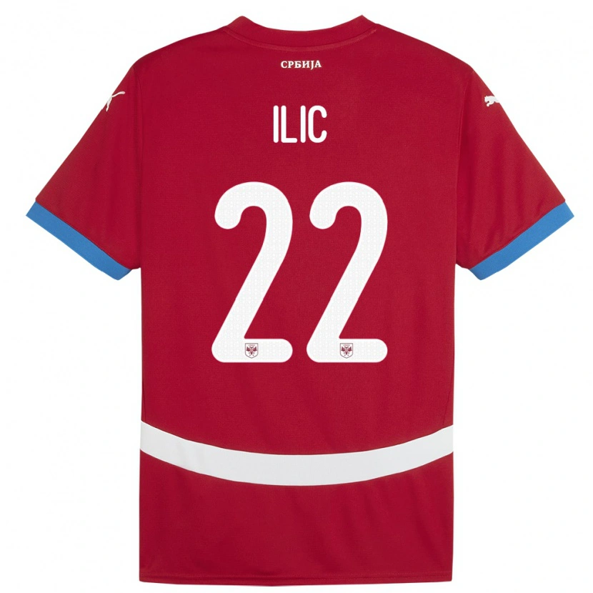 Danxen Kinderen Servië Pavle Ilic #22 Rood Thuisshirt Thuistenue 24-26 T-Shirt