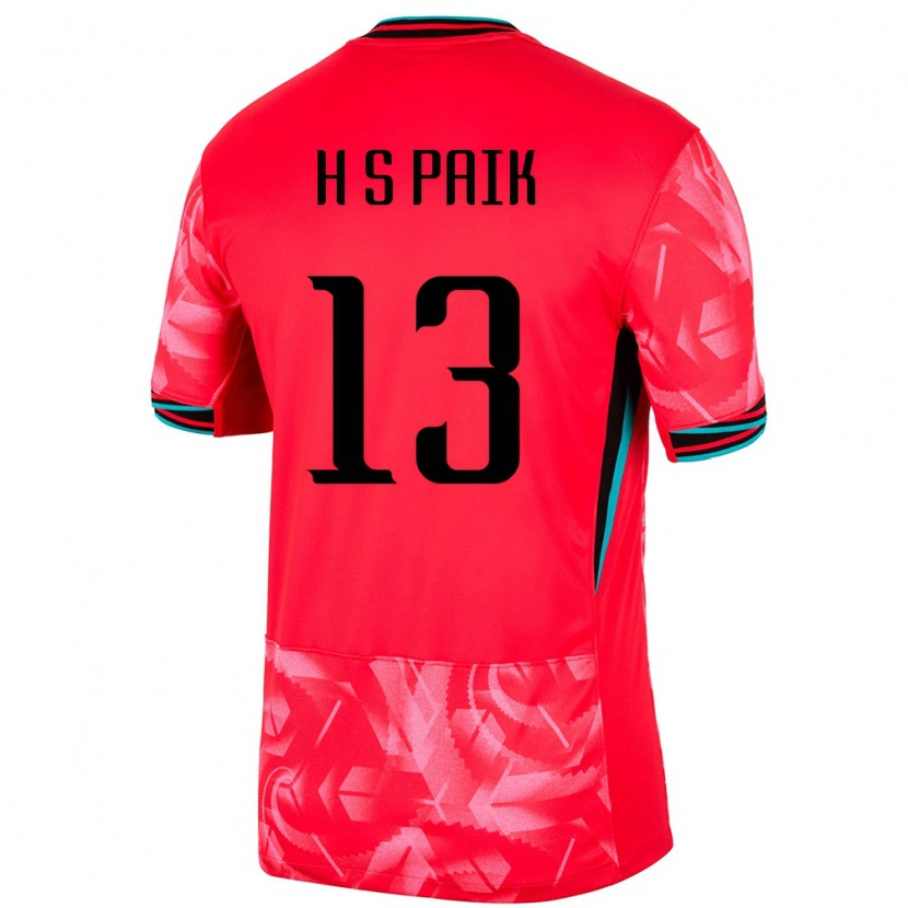 Danxen Kinderen Zuid-Korea Sang-Hoon Paik #13 Rood Thuisshirt Thuistenue 24-26 T-Shirt