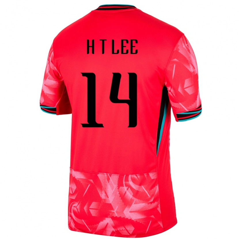 Danxen Kinderen Zuid-Korea Tak-Ho Lee #14 Rood Thuisshirt Thuistenue 24-26 T-Shirt