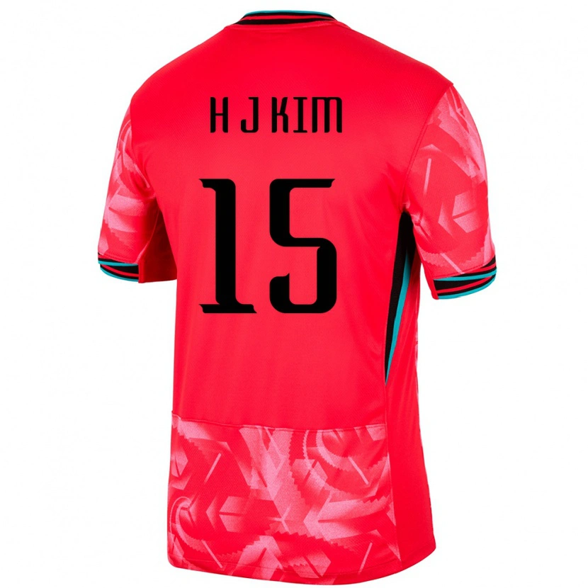 Danxen Kinderen Zuid-Korea Ji-Ho Kim #15 Rood Thuisshirt Thuistenue 24-26 T-Shirt