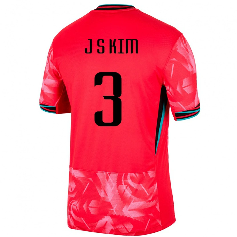 Danxen Kinderen Zuid-Korea Jin-Su Kim #3 Rood Thuisshirt Thuistenue 24-26 T-Shirt