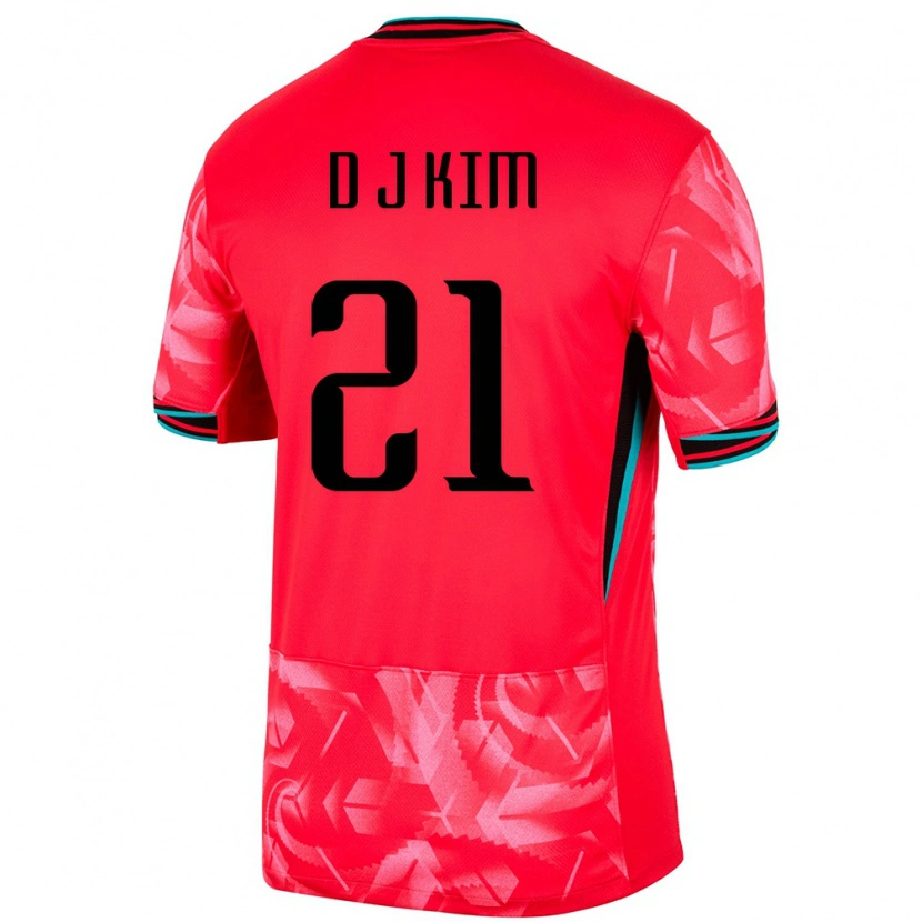 Danxen Kinderen Zuid-Korea Dong-Jun Kim #21 Rood Thuisshirt Thuistenue 24-26 T-Shirt