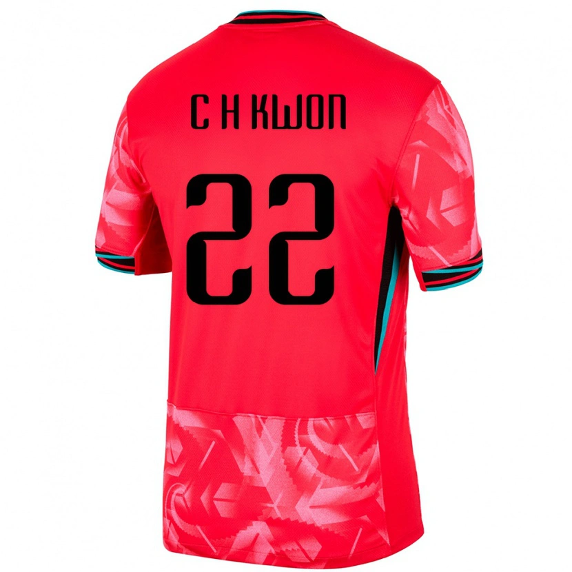Danxen Kinderen Zuid-Korea Chang-Hoon Kwon #22 Rood Thuisshirt Thuistenue 24-26 T-Shirt