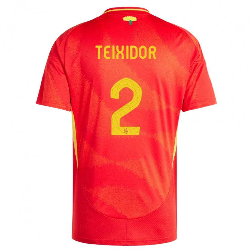 Danxen Kinderen Spanje Nil Teixidor #2 Rood Thuisshirt Thuistenue 24-26 T-Shirt