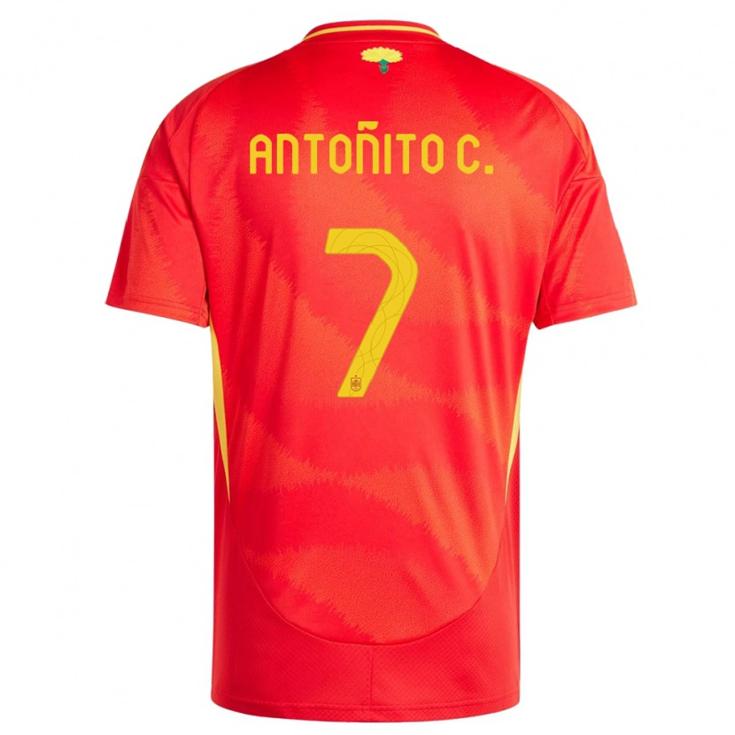 Danxen Kinderen Spanje Antoñito Cordero #7 Rood Thuisshirt Thuistenue 24-26 T-Shirt