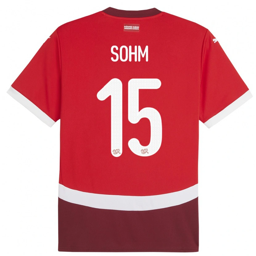 Danxen Kinderen Zwitserland Simon Sohm #15 Rood Thuisshirt Thuistenue 24-26 T-Shirt