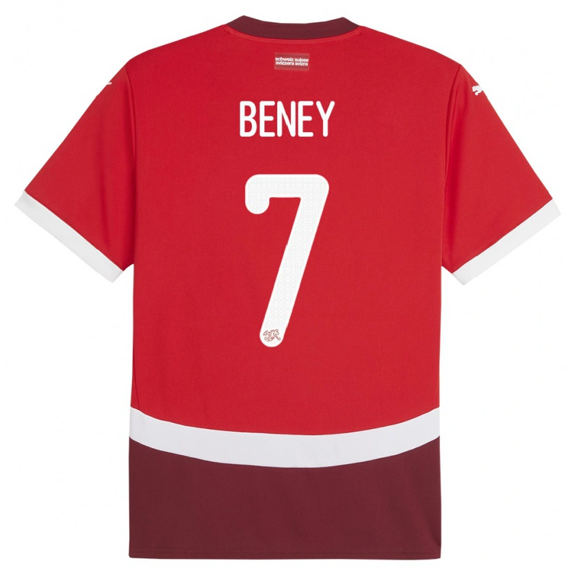 Danxen Kinderen Zwitserland Roméo Beney #7 Rood Thuisshirt Thuistenue 24-26 T-Shirt