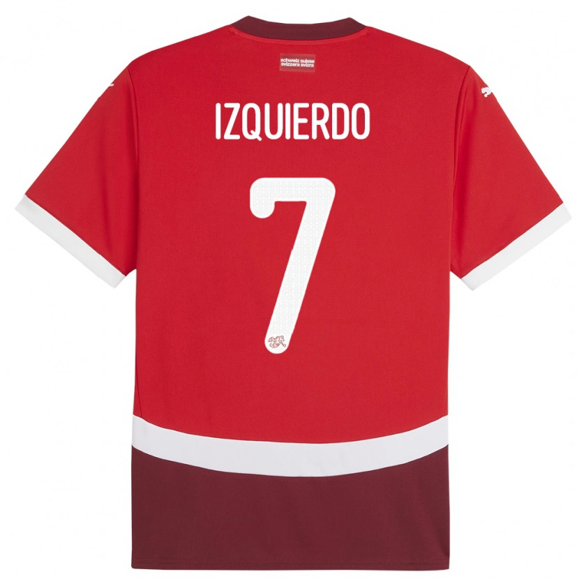 Danxen Kinderen Zwitserland Ivan Izquierdo #7 Rood Thuisshirt Thuistenue 24-26 T-Shirt