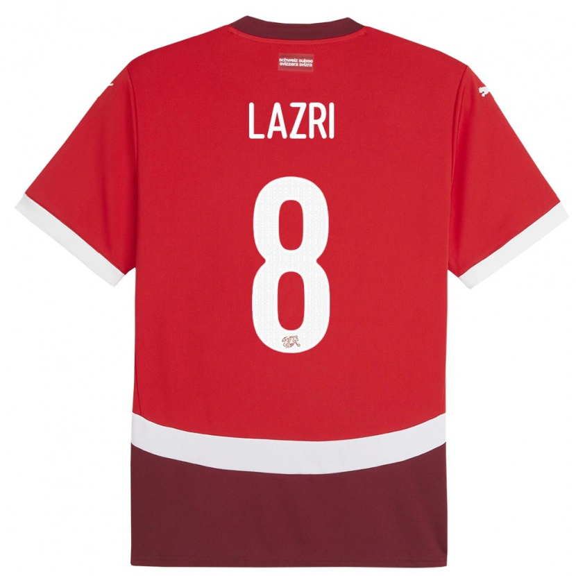 Danxen Kinderen Zwitserland Nico Lazri #8 Rood Thuisshirt Thuistenue 24-26 T-Shirt