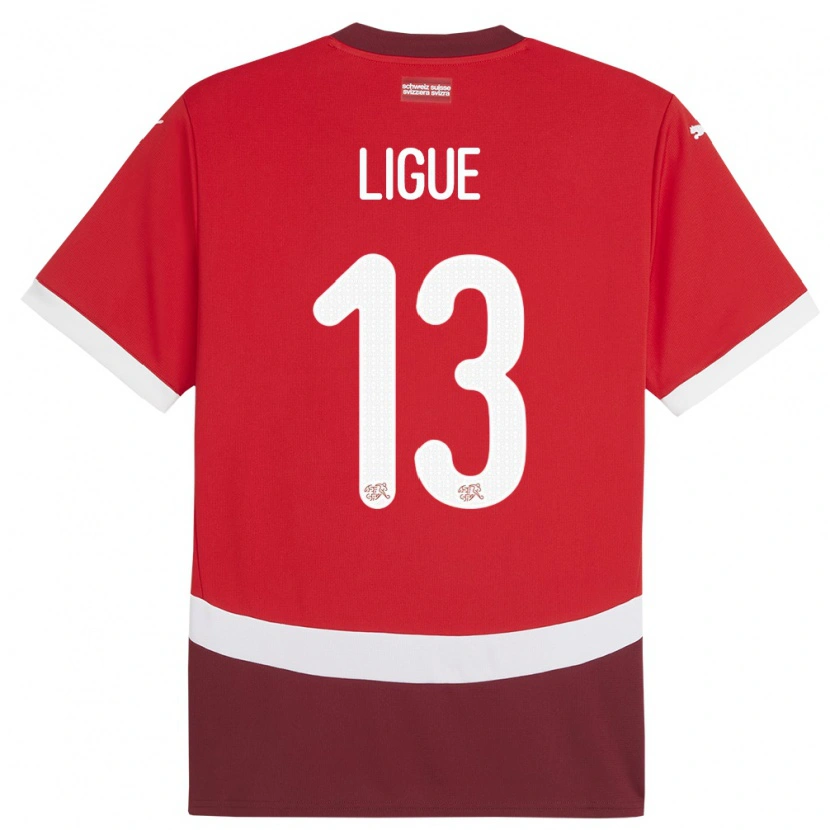 Danxen Kinderen Zwitserland Junior Ligue #13 Rood Thuisshirt Thuistenue 24-26 T-Shirt