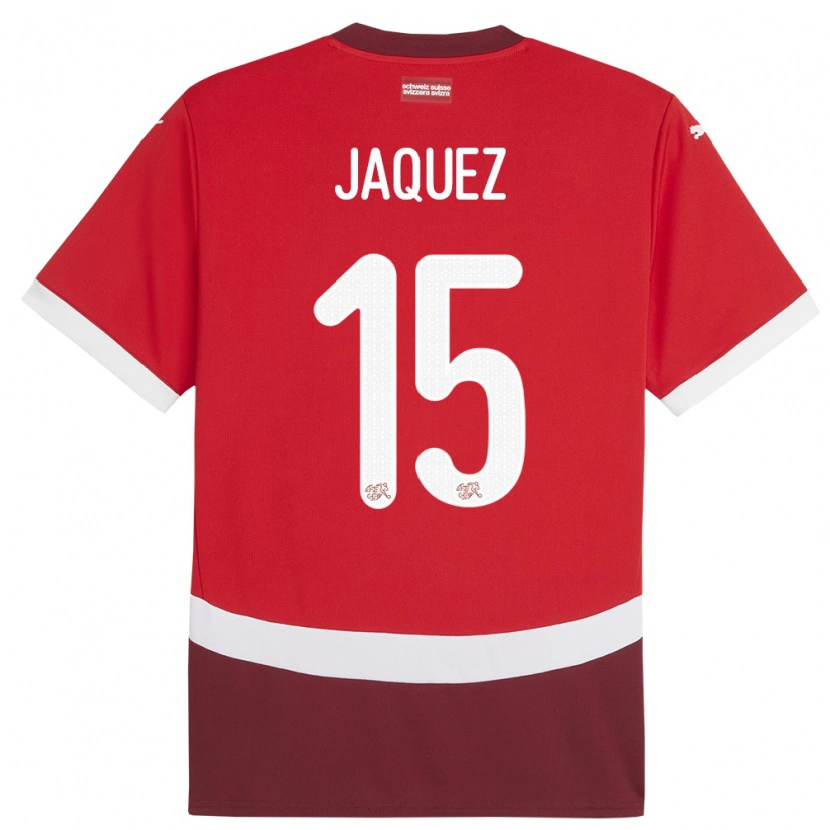 Danxen Kinderen Zwitserland Luca Jaquez #15 Rood Thuisshirt Thuistenue 24-26 T-Shirt