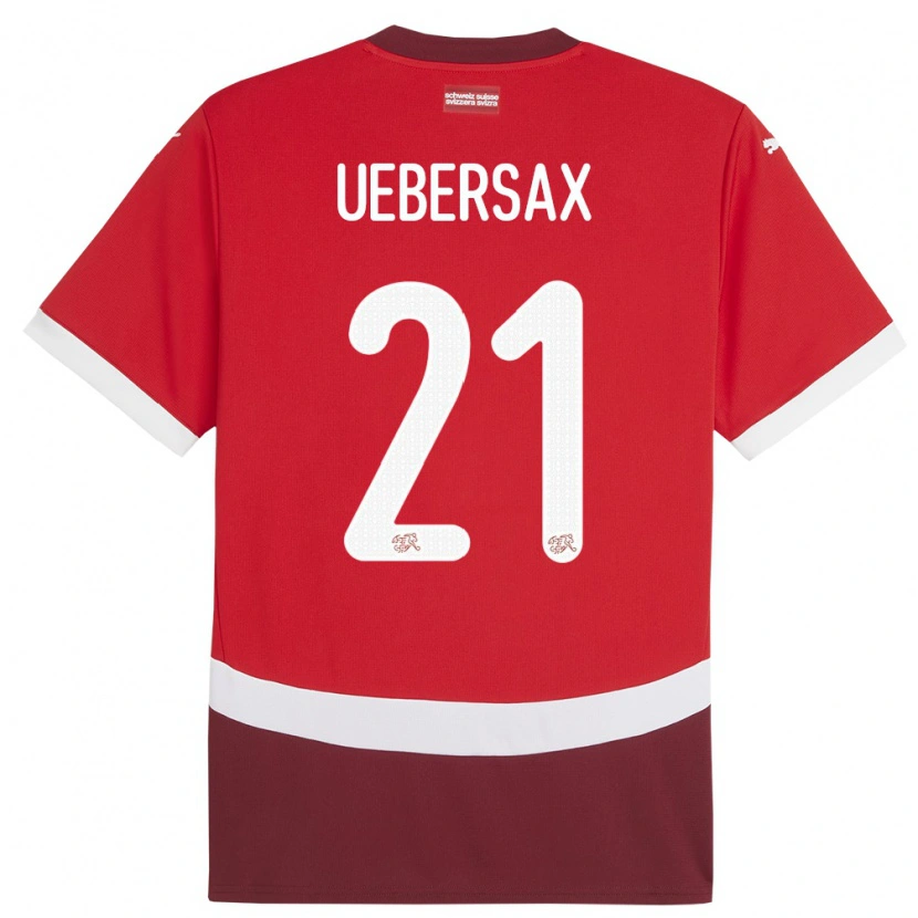 Danxen Kinderen Zwitserland Jan Uebersax #21 Rood Thuisshirt Thuistenue 24-26 T-Shirt