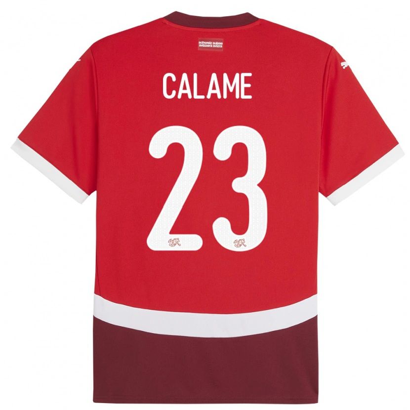 Danxen Kinderen Zwitserland Marouane Calame #23 Rood Thuisshirt Thuistenue 24-26 T-Shirt