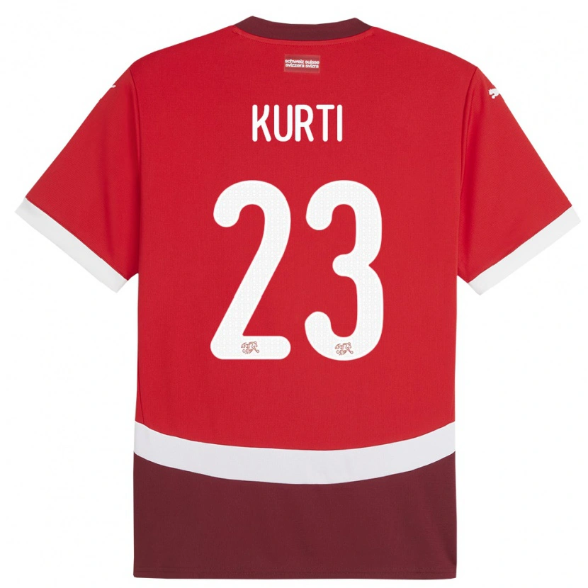 Danxen Kinderen Zwitserland Elias Kurti #23 Rood Thuisshirt Thuistenue 24-26 T-Shirt