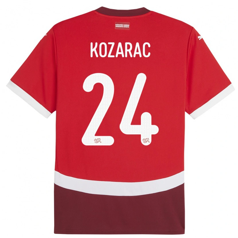 Danxen Kinderen Zwitserland Haris Kozarac #24 Rood Thuisshirt Thuistenue 24-26 T-Shirt