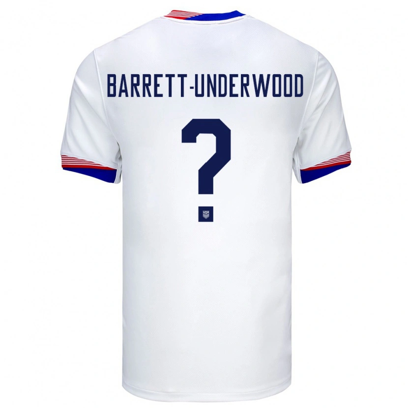 Danxen Kinderen Verenigde Staten Keehan Barret-Underwood #0 Wit Thuisshirt Thuistenue 24-26 T-Shirt
