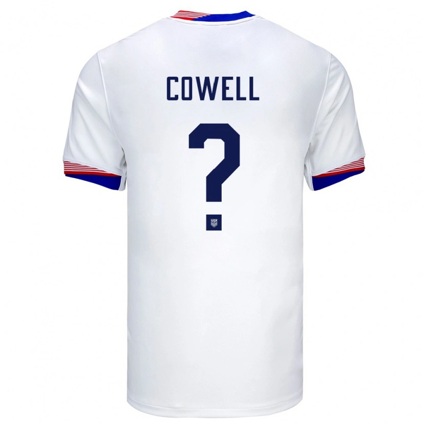 Danxen Kinderen Verenigde Staten Chance Cowell #0 Wit Thuisshirt Thuistenue 24-26 T-Shirt