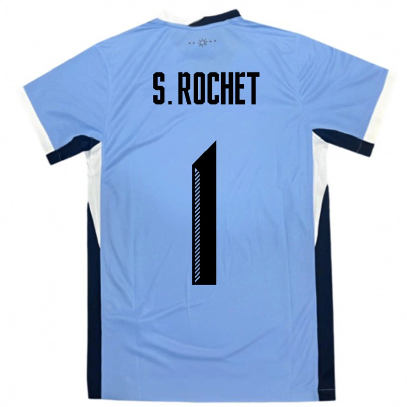 Danxen Kinderen Uruguay Sergio Rochet #1 Wit Zwart Thuisshirt Thuistenue 24-26 T-Shirt