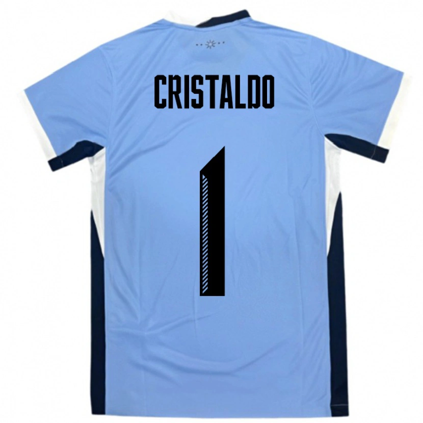 Danxen Kinderen Uruguay Fabian Cristaldo #1 Wit Zwart Thuisshirt Thuistenue 24-26 T-Shirt