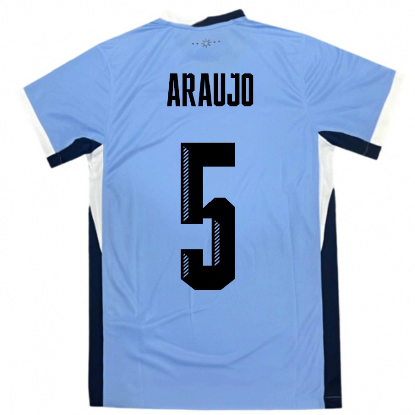 Danxen Kinderen Uruguay César Araújo #5 Wit Zwart Thuisshirt Thuistenue 24-26 T-Shirt