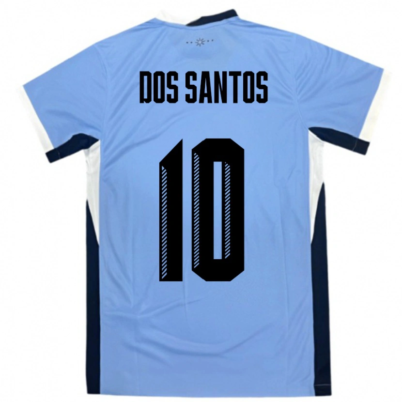 Danxen Kinderen Uruguay Alexander Dos Santos #10 Wit Zwart Thuisshirt Thuistenue 24-26 T-Shirt